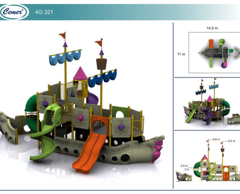 Детский игровой замок-корабль: 4G321